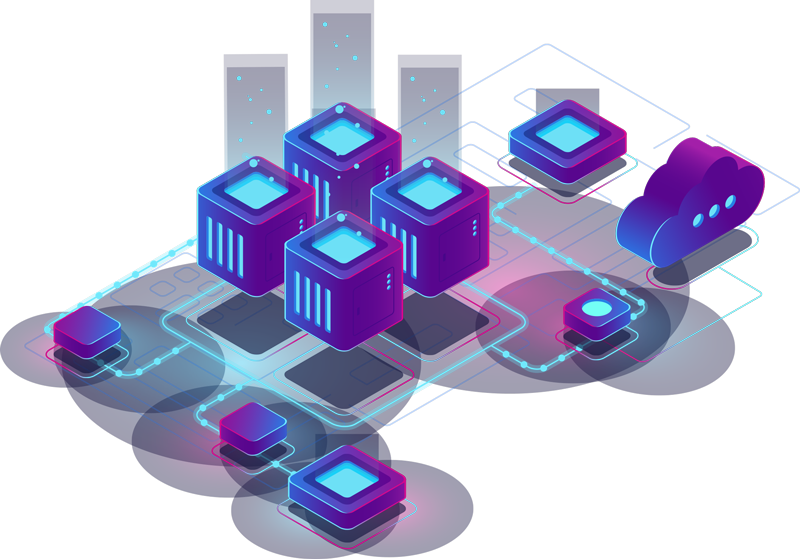 Blockchain development, visually represented by illustration of connected blocks.